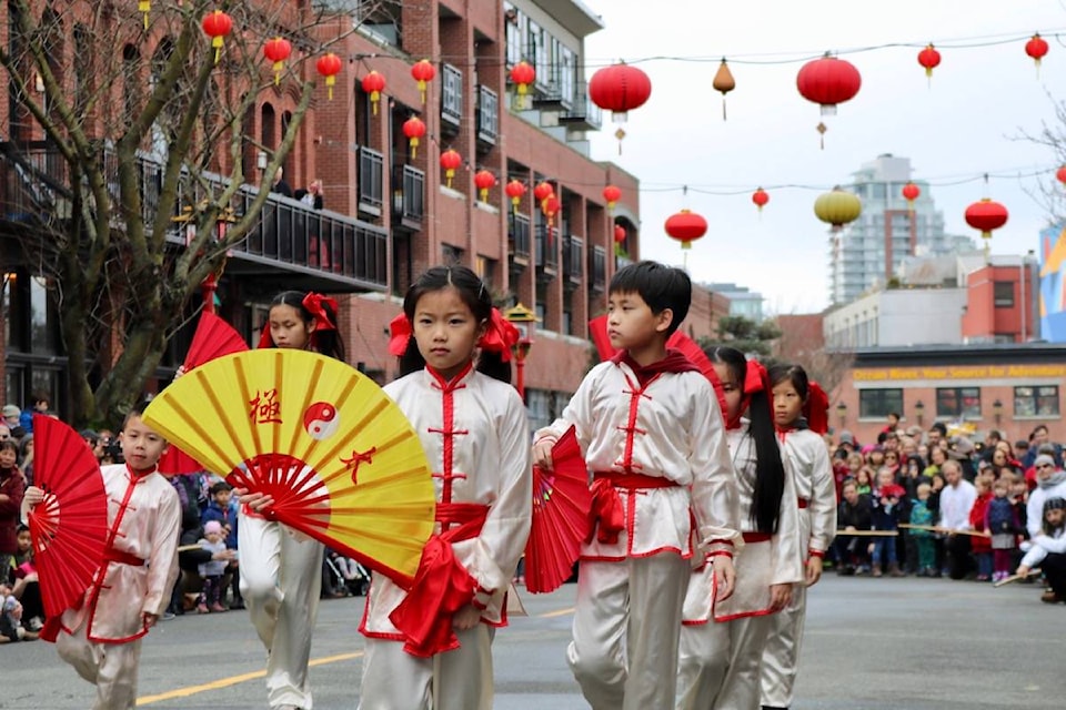 Hundreds gathered in Victoria’s Chinatown to celebrate Chinese New Year and watch traditional lion dancing and kung fu demonstrations Sunday. (Aaron Guillen/News Staff)