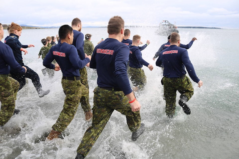 More than 150 participants took part in the Polar Plunge for Special Olympics BC at Willows Beach Sunday. Organizers have raised $40,000 in online donations alone. (Aaron Guillen/News Staff)