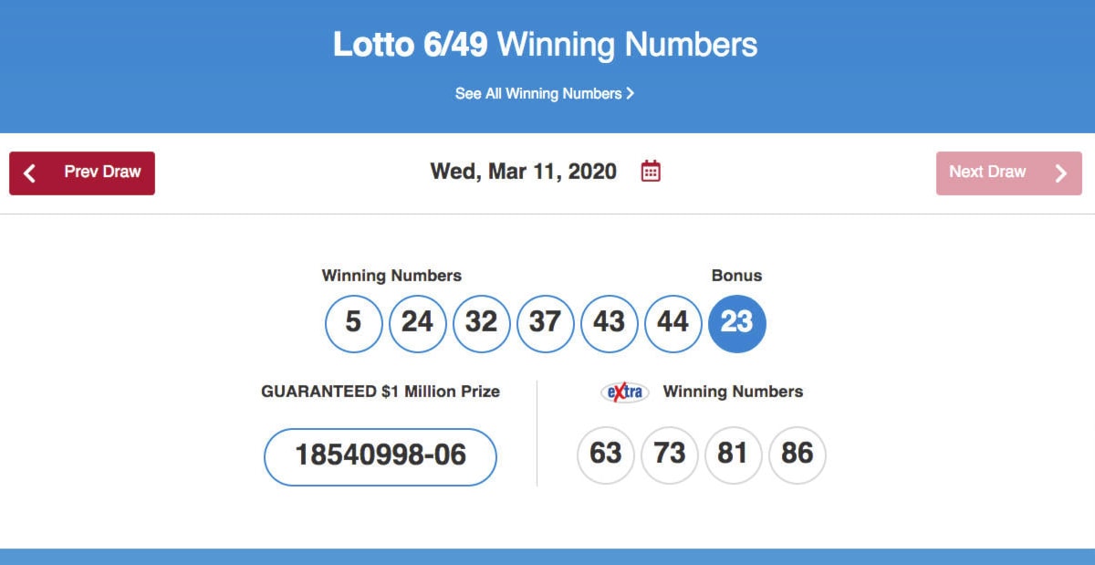 Last night’s Lotto 6/49 Guaranteed Million ticket purchased in Campbell