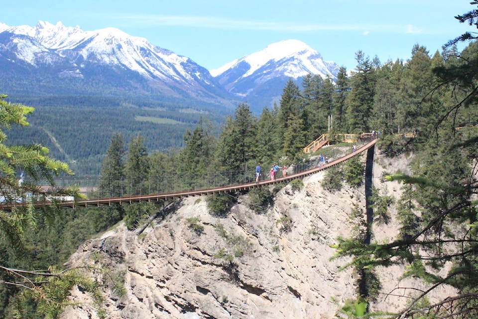 The first suspension bridge is the tallest in Canada, with a second suspension bridge just below it. The two are connected by a trail that’s just over 1 km. (Claire Palmer photo)