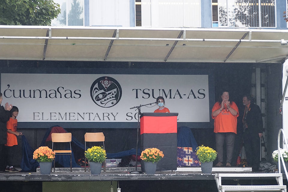 The school formerly known as A.W. Neill Elementary School is renamed c’uuma?as or Tsuma-as Elementary School. (ELENA RARDON / ALBERNI VALLEY NEWS)