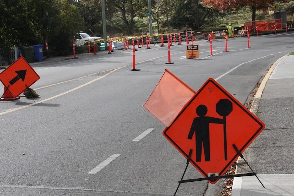 Changes to the Bowker Avenue and Cadboro Bay Road intersection are set to improve pedestrian safety in the corridor between two schools. (Christine van Reeuwyk/News Staff)