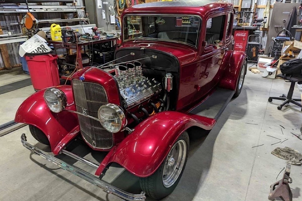 A 1932 Ford Deuce Coupe with an e-Crate powertrain. (canEV photo)