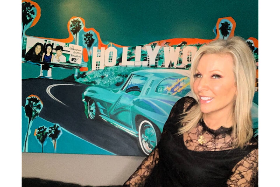 Stacey Wells with her Hollywood Corvette piece.