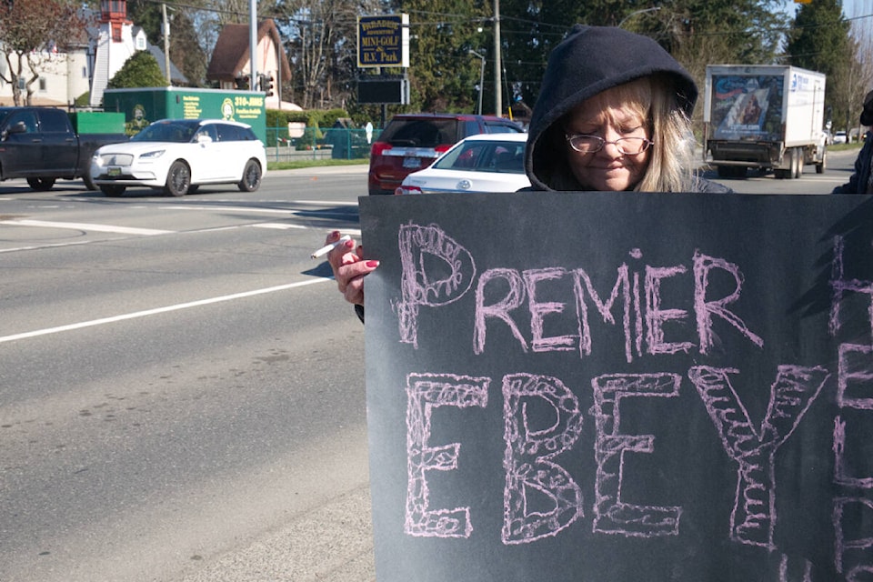 Some residents of the temporary supportive housing at the VIP Motel in Parksville, also known as Ocean Place, are concerned where they will go after the facility closes its doors March 31. Pictured is Helen Hiltunen. (Kevin Forsyth photo)