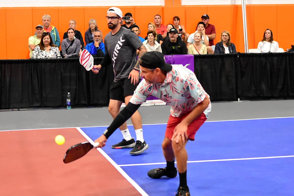Steve Deakin (right) earned three gold medals and one silver medal at the 2023 Pickleball Canada National Championship. (Ann Schubert – Pickleball Canada/Special to The News)