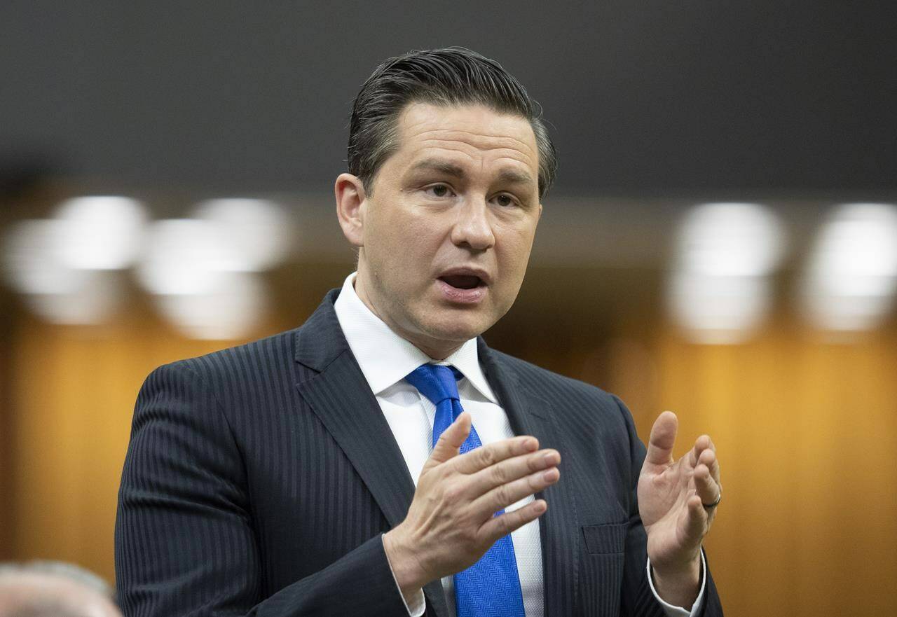 Conservative Leader Pierre Poilievre has left Victoria and other Vancouver Island communities off a list of high-cost cities in his housing bill. (THE CANADIAN PRESS/Adrian Wyld)