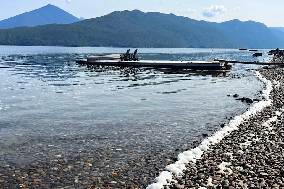 Residents at the junction at Quesnel Lake were questioning the appearance of foam along the beaches this past summer. (Angie Mindus photo - Williams Lake Tribune)