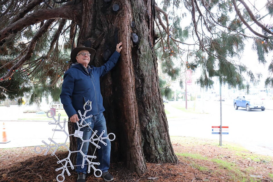Lanny Seaton helped plant this tree. (Tim Collins/ Black Press Media)