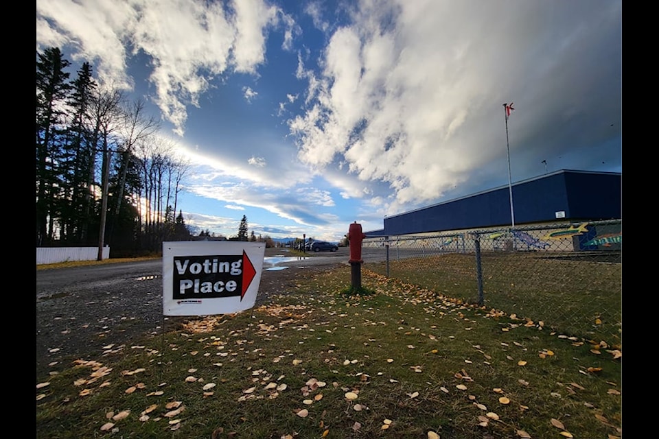 Voting station outside David Hoy Elementary in Fort St. James.