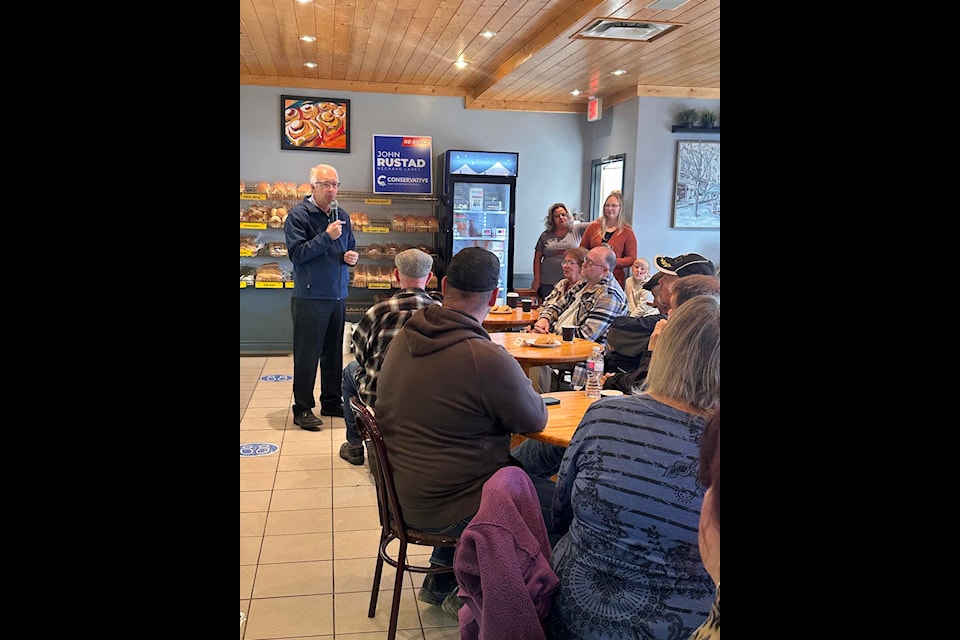 Nechako Lakes MLA and leader of the Conservative Party of BC holds a meet and greet at a local Vanderhoof bakery on Sept. 26.