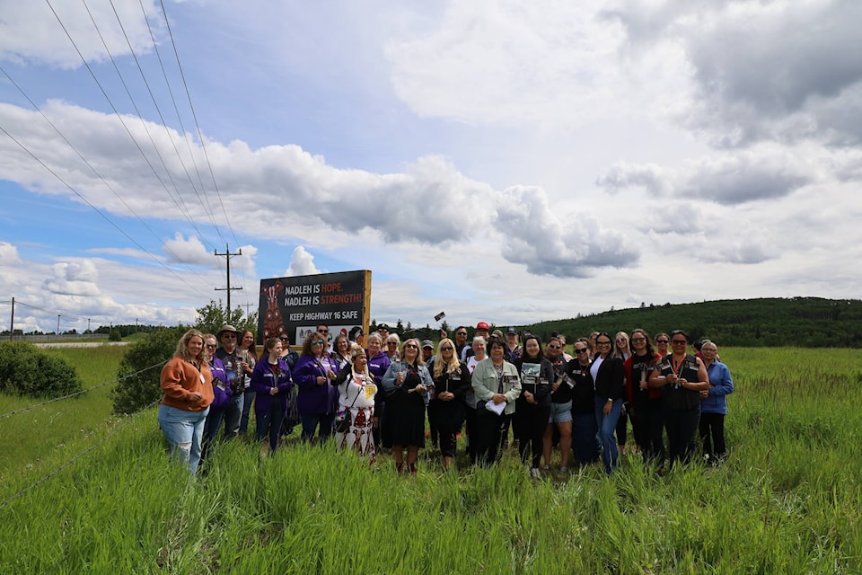 Nadleh Whut’en unveiled the Hope and Strength billboard, located at the Tse Yaz Bunket Gas Bar, along Hwy 16 on June 25 . The billboard signifies Nadleh’s commitment to the safety of all people along Highway 16.