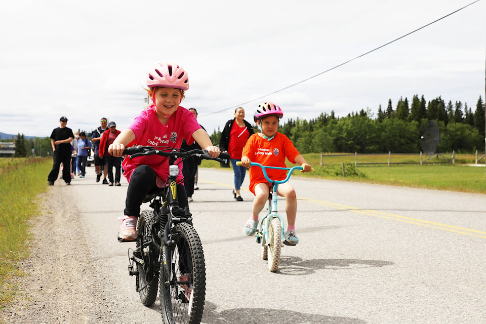 Saik’uz First Nation held a Bike Rodeo, Sobriety Walk and BBQ on June 18. (Aman Parhar/Omineca Express)