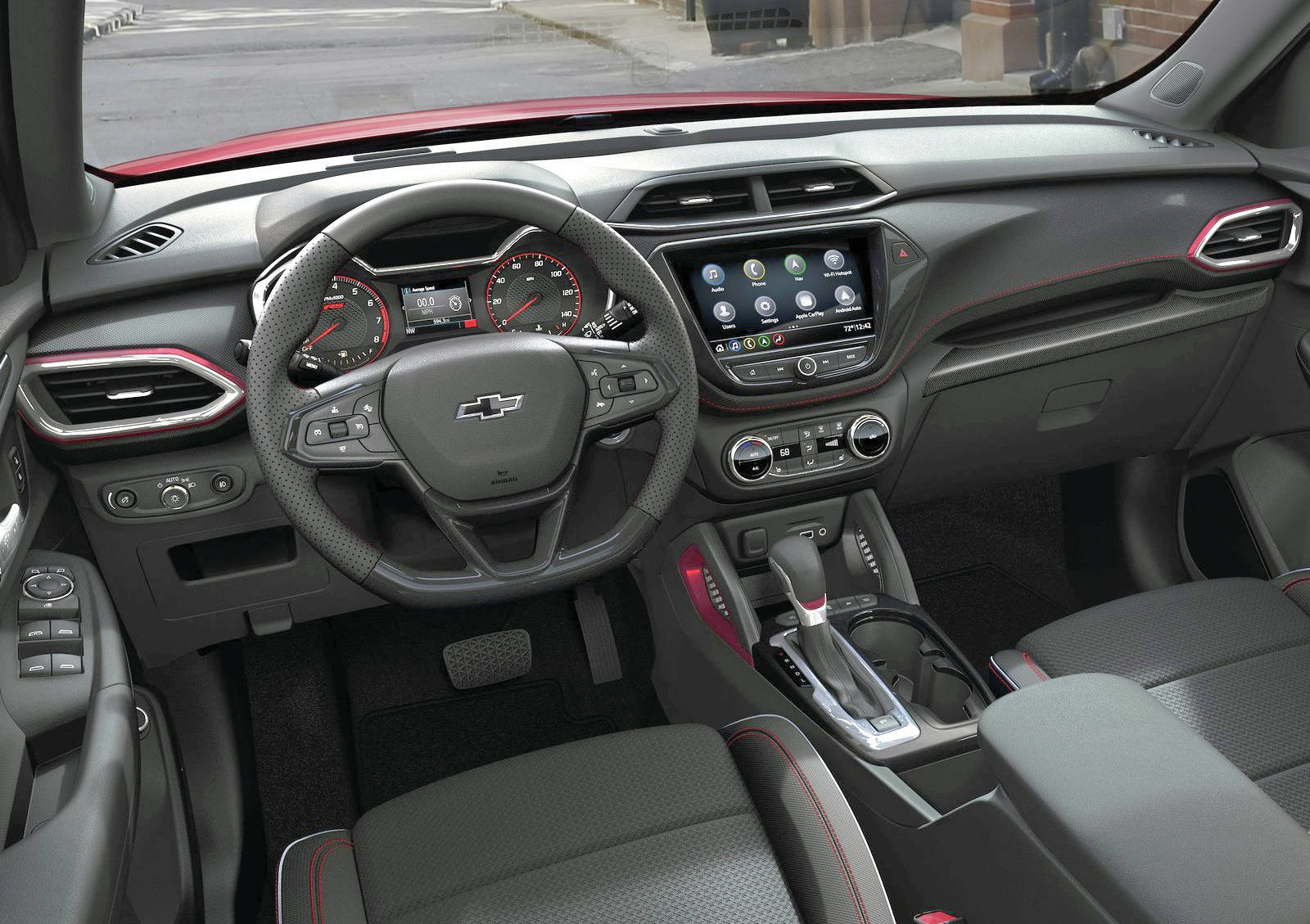 The sharp-looking interior is also pretty roomy. Its about the same size inside as the new Buick Encore GX. PHOTO: CHEVROLET
