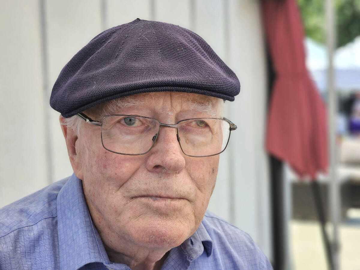 Wine expert and author John Schreiner described last years weather that destroyed grapevines in vineyards across B.C. as very peculiar during an appearance at Township 7 winery in Langley on Sunday, June 25. (Dan Ferguson/Langley Advance Times)