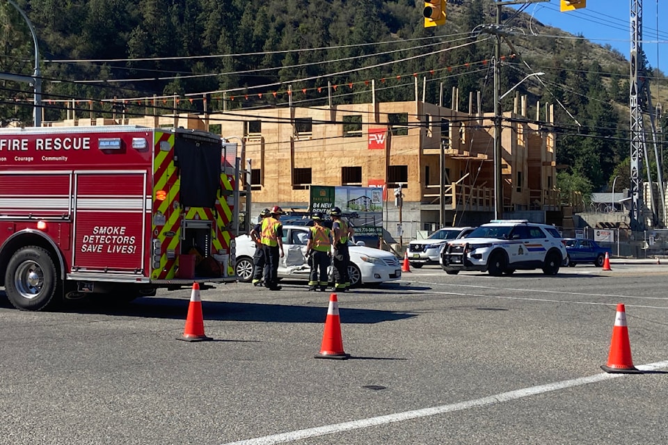 A crash has halted northbound traffic on Vernon's Alexis Park Drive Thursday afternoon, Aug. 1, 2024.