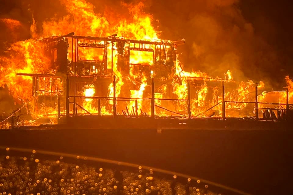 The Frontier Motel restaurant in Revelstoke was destroyed by fire around midnight Saturday, Aug. 24, 2024. 