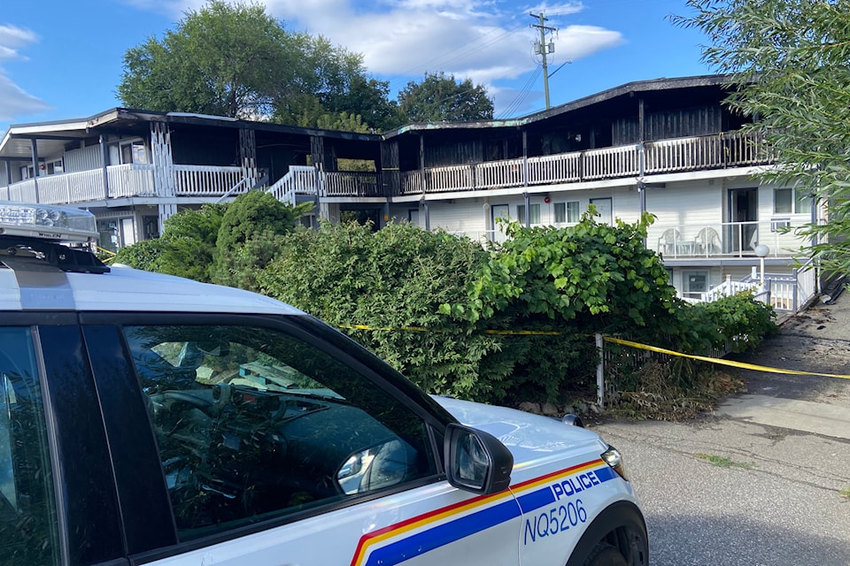 Most of the top floor of the Blue Stream Motel was destroyed by a fire Tuesday, Aug. 27.