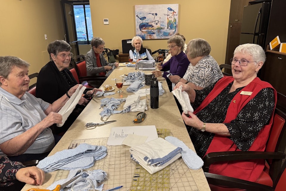 Seniors at Parkwood Retirement Resort have donated their time and their threads to create thousands of items from old linen to be sent to people around the world in need through the North Okanagan Valley Gleaners. 