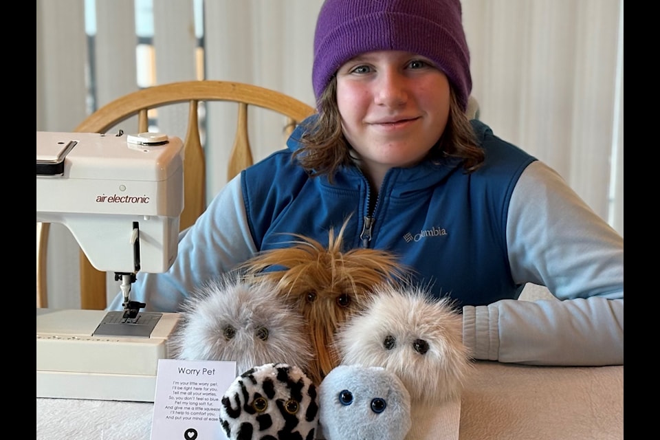Grade 6 BX Elementary student Julianne Holliday has made Worry Pets to provide comfort and ease anxiety.