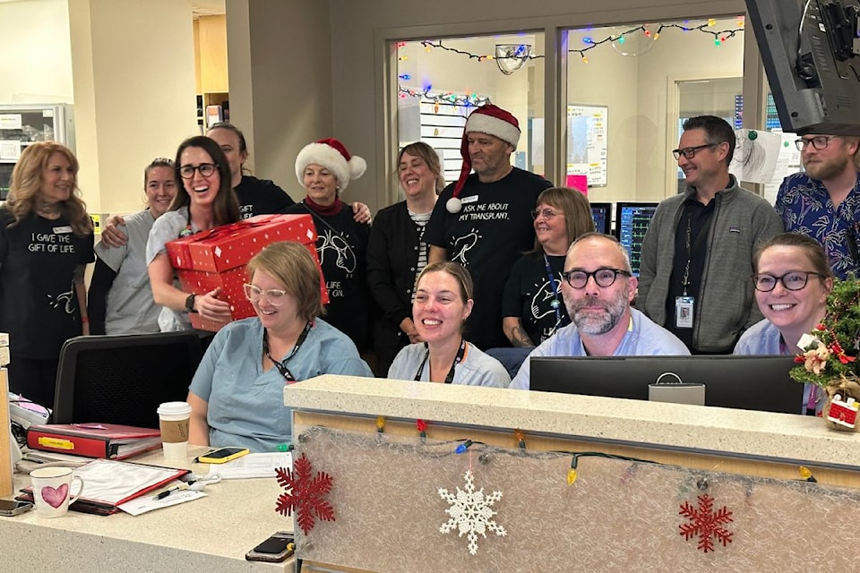 Volunteers from B.C. Transplant surprised workers from the Vernon Jubilee Hospital with popcorn as a thank you for their hard work in organ transplants. 