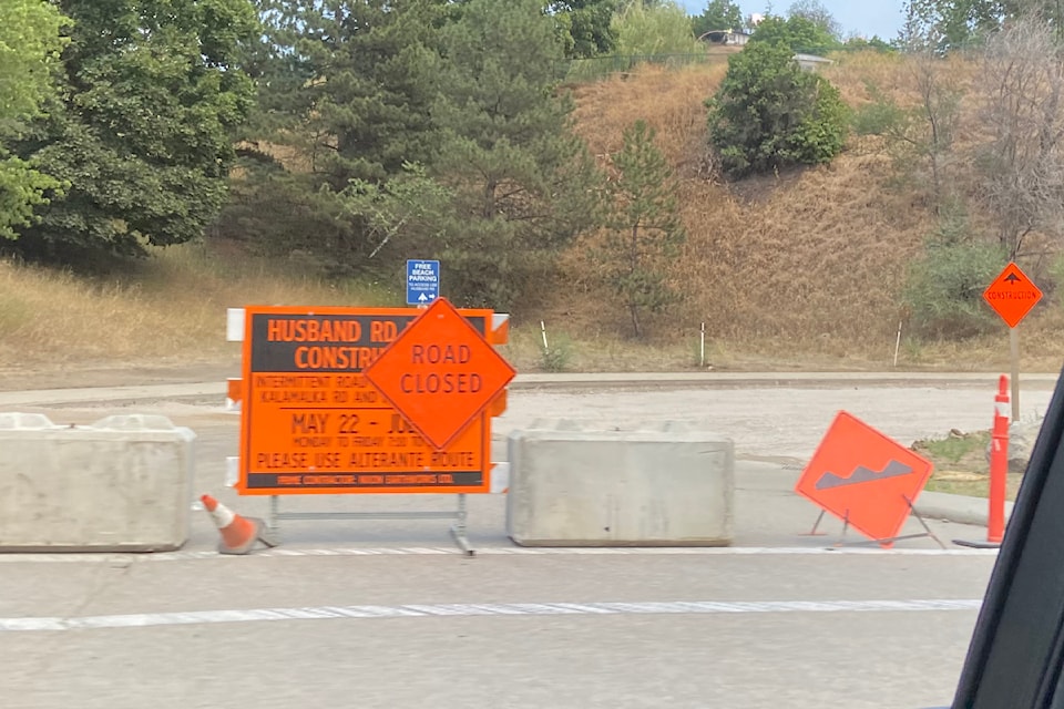 Husband Road construction is paused in Coldstream.