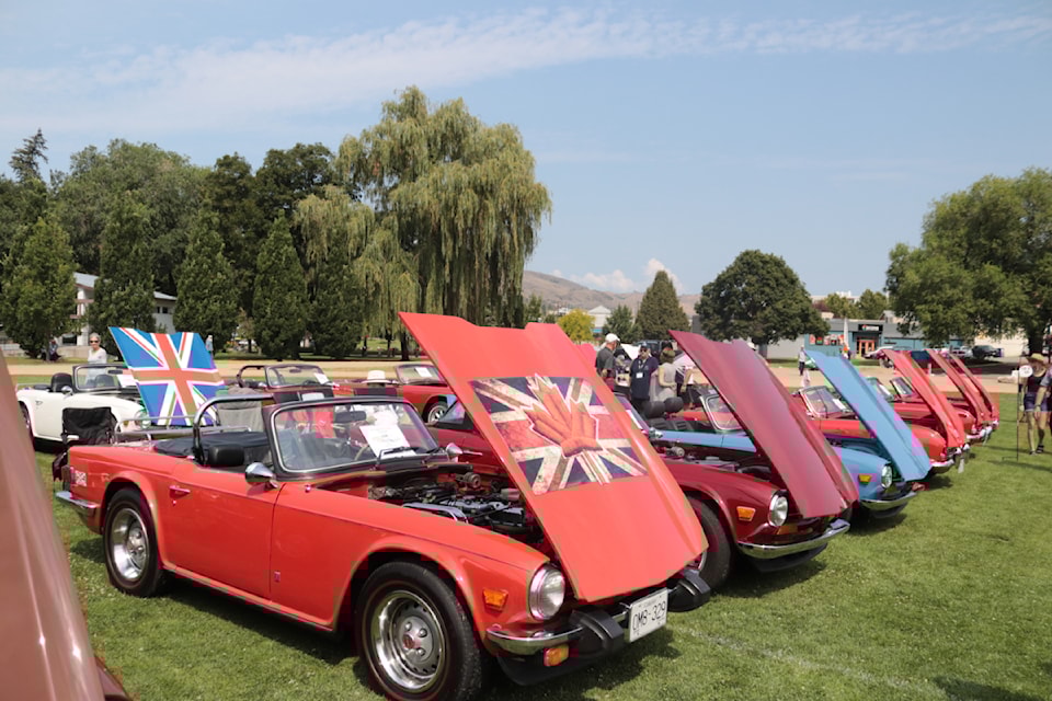 Dozens of Triumph cars were displayed in Vernon's Polson Park for the All-Triumph Drive In car show Saturday, July 27, 2024.