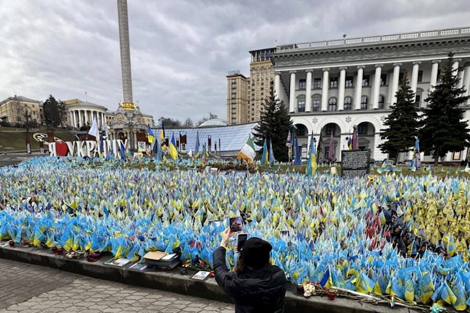 Kiev's Maidan Nezalezhnosti memorial field. 