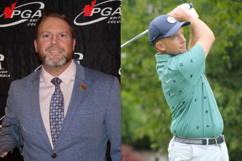 Adam Blair (left) and Myles Johnson of the Vernon Golf and Country Club were winners at the 2024 PGA of BC Provincial Awards, held on Oct. 29. 