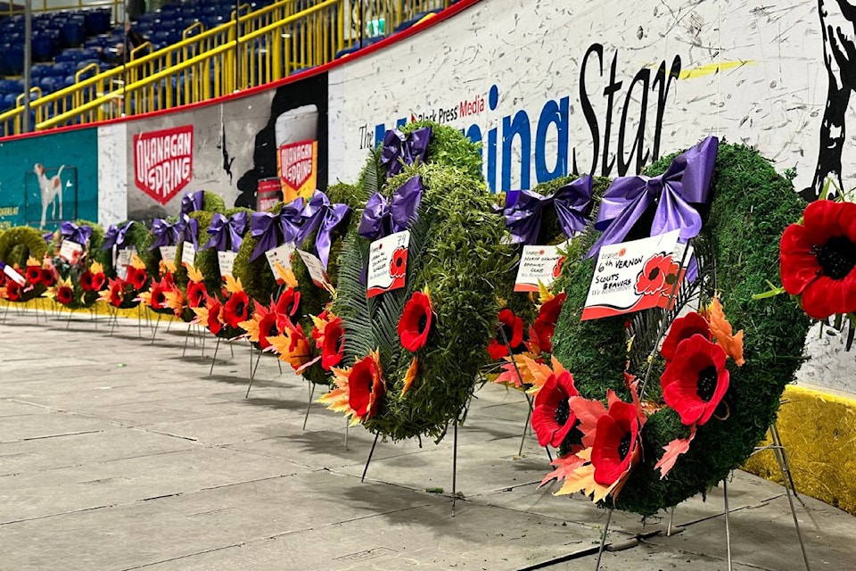 Wreaths were also adorned across the boards at Kal Tire Place.