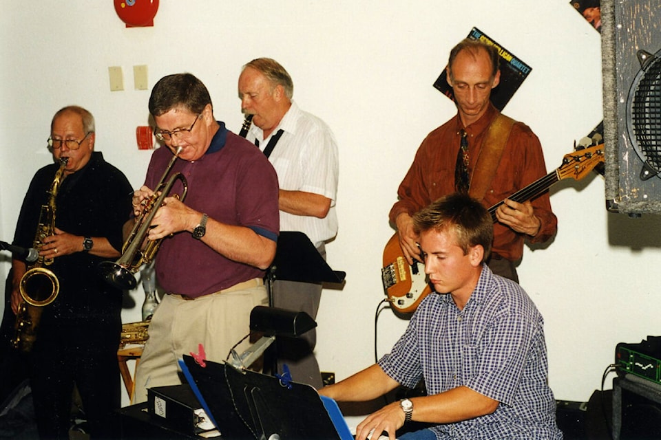The first gig hosted by the Vernon Jazz Society and featuring the Larry Crawford Jazz Ensemble, held on Sept. 11, 1999, in the basement of the Sandman Inn.