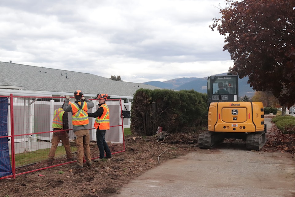 Crews work on a FireSmart project along Spruce Landing in Vernon Wednesday, Oct. 30, 2024. 