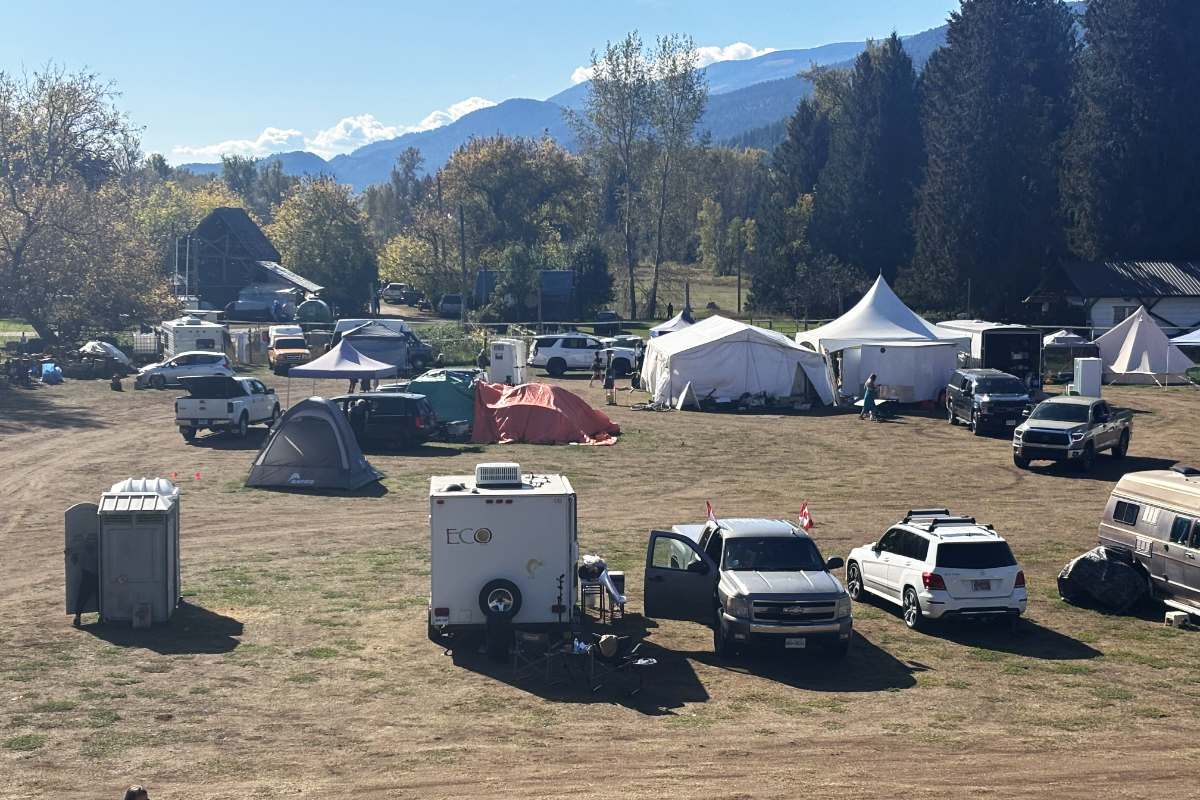 A number of protesters and supporters have set up tents at the farm property.