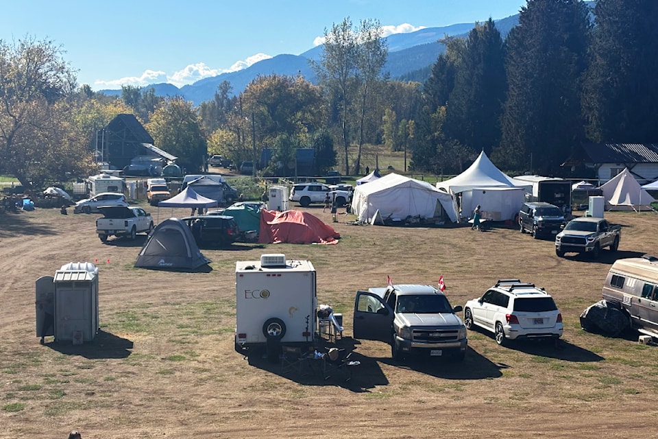 A number of protesters and supporters have set up tents at the farm property.