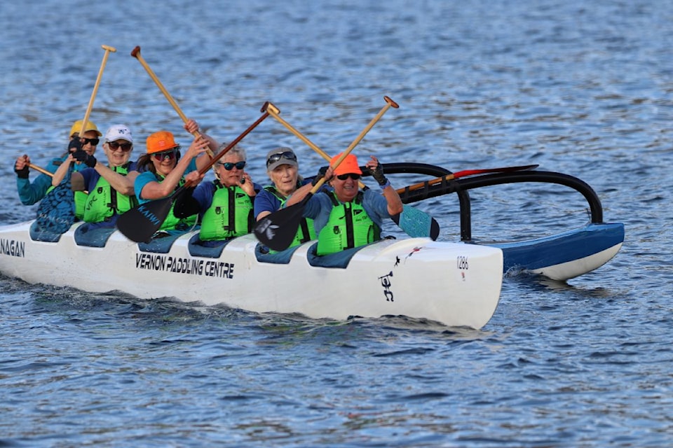 The Vernon women competed in the short course event, finishing ninth. Teams were competing at the national Outrigger Distance Championships, being held in Penticton. 