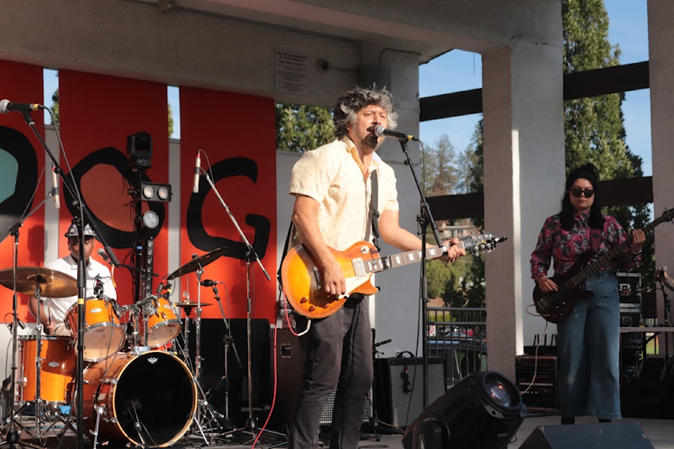Francis Baptiste performs at the Polson Park bandshell during the second day of the Sundog Festival Saturday, Sept. 21, 2024.