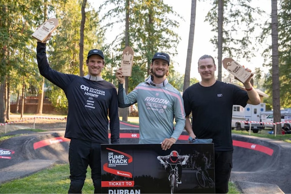 In the men's race, Vernon's Bas van Steenbergen took home silver (far left).