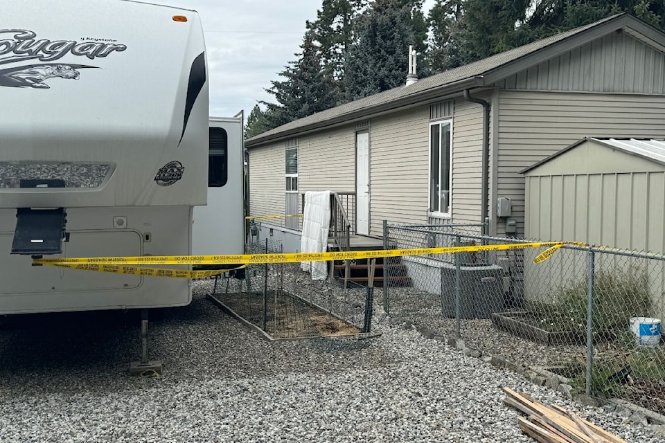 Police tape has cordoned off a residence in the Pleasant Valley trailer park, after reports of a targeted shooting in the early morning hours on Wednesday, Sep. 11. 
