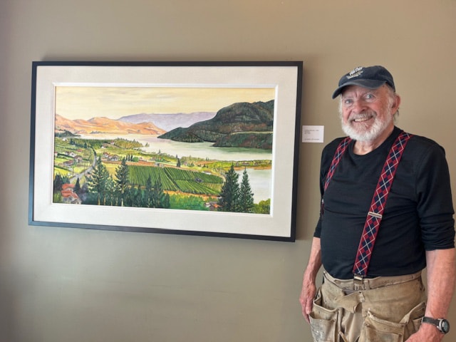 Currently on display at the Vernon library, Jim Wilkins and his family have lived in Vernon for 50 years and he has drawn inspiration for his paintings and other artwork from his travels, particularly Mexico. He studied art in South Wales, UK and took visual arts at the University of Saskatchewan. He taught art in Newport, Wales, North Battleford High School and Kalamalka High School. He has enjoyed raku sculpture, batik, wood carving and painting in oils and watercolours.