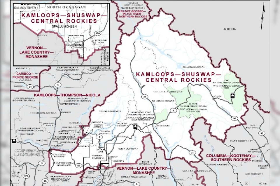 Residents in the northern part of Spallumcheen will vote in the Kamloops-Shuswap-Central Rockies electoral district