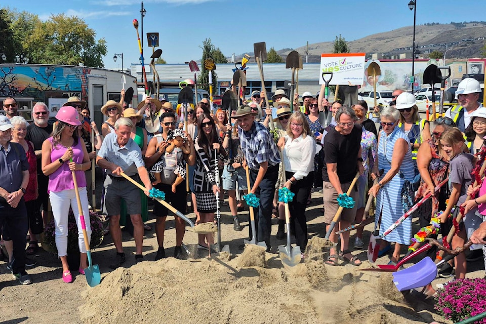 Dignitaries break ground on the new Greater Vernon Cultural Centre site at 31st Avenue and 30th Street Tuesday, Aug. 26.