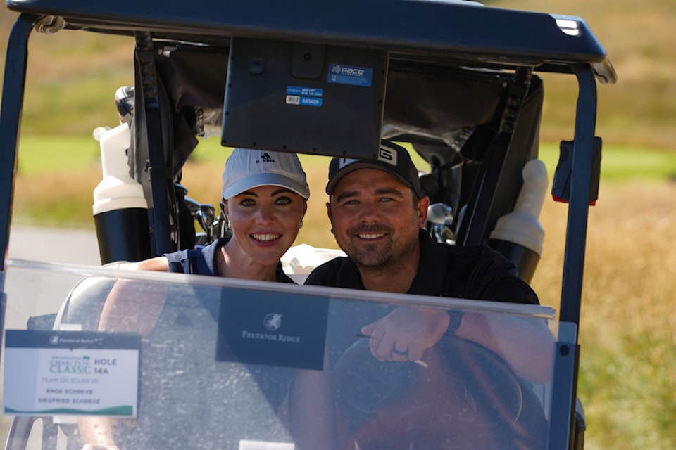 Enge and Johann Schreve participated in the 16th annual VJH Foundation Charity Classic golf tournament at Predator Ridge Resort, which raised over $500,000 for urgently needed medical equipment Sunday, Aug. 24, 2025. 