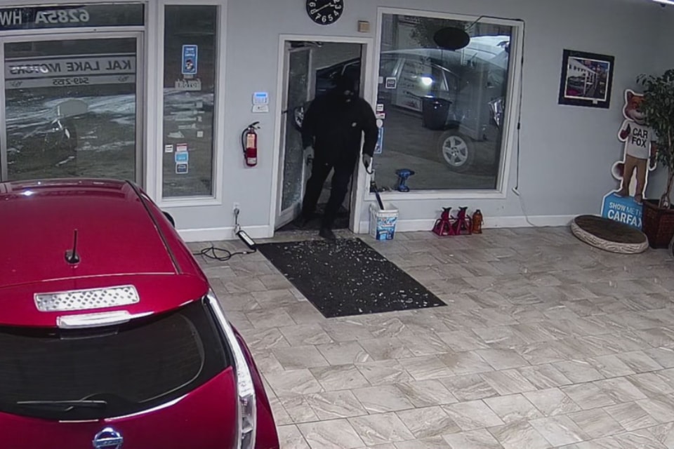 Swan Lake Motors captured an image onf this intruder breaking into their business in the early morning hours of Saturday, Feb. 15, 2025. 