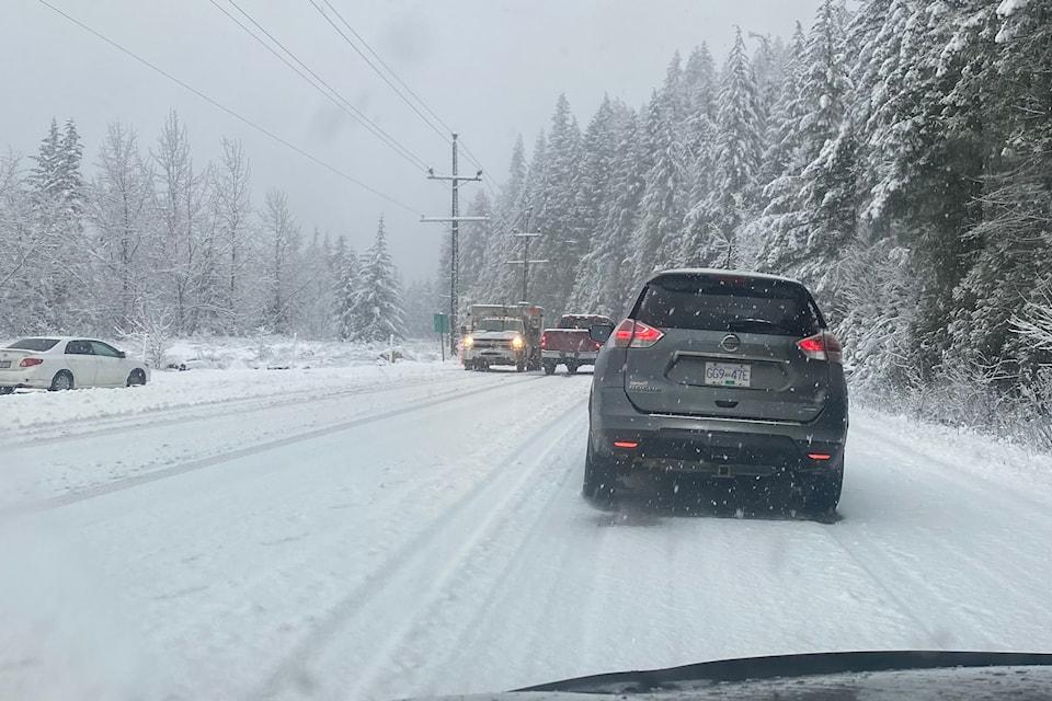Highway 1 is closed west of Sicamous Friday, Jan. 10.