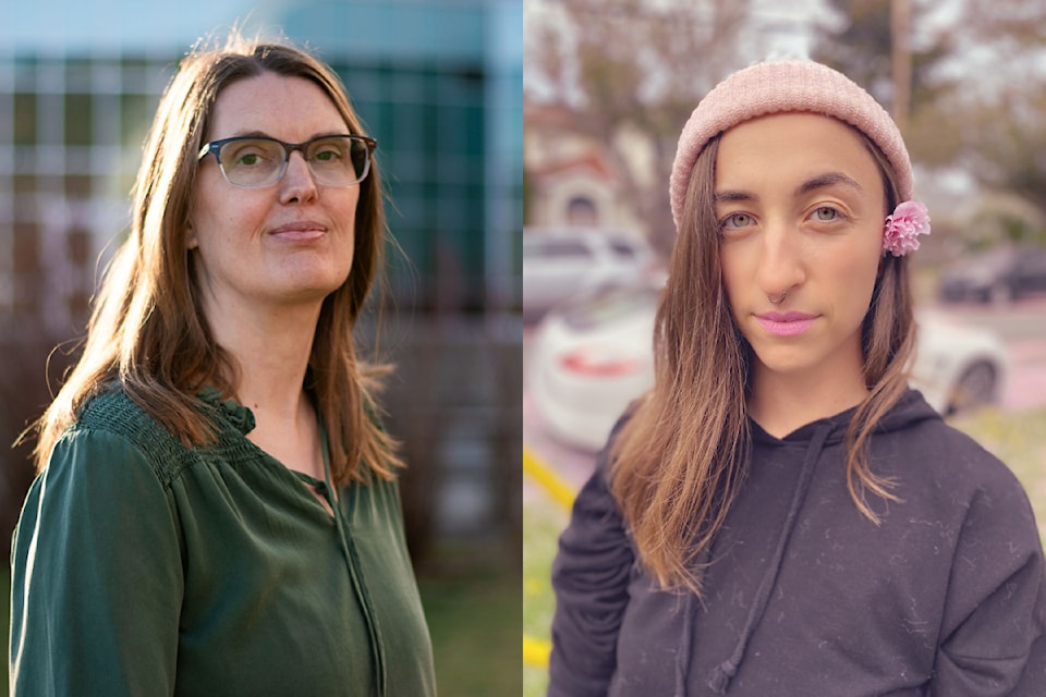 Hannah Calder (left) and jaz papdopoulos will read at Valley Voices Feb. 5.