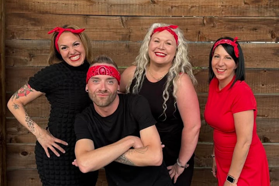 Team Boss Babez (Tetko Marchand, from left, Chris Martens, Jenelle Brewer, and Marie Van Andel) will take part in the 2025 Dancing With The Vernon Stars North OKanagan Hospice Society fundraiser Saturday, Oct. 18, at the Prestige Vernon Lodge and Conference Centre.