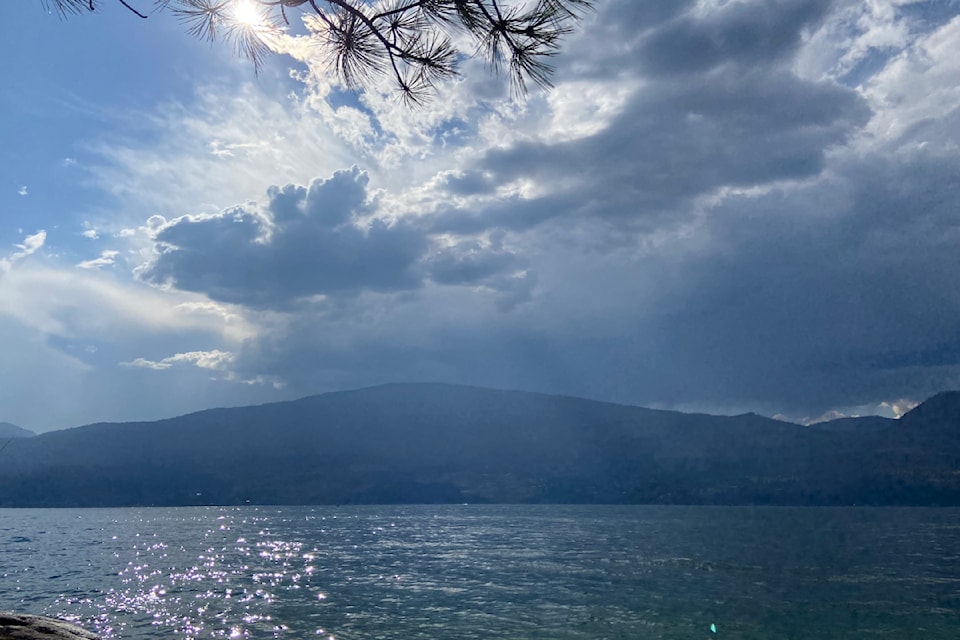 A storm rolls over Okanagan Lake near Vernon Sunday, Aug. 3.