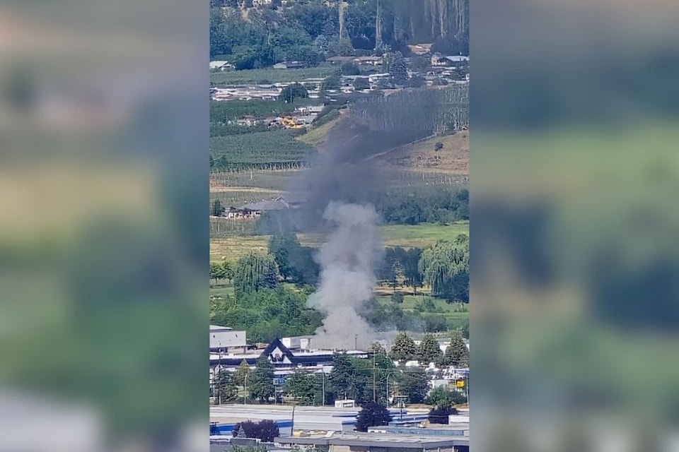 A fire in 鶹AV sends black smoke into the air Tuesday, July 1, 2025