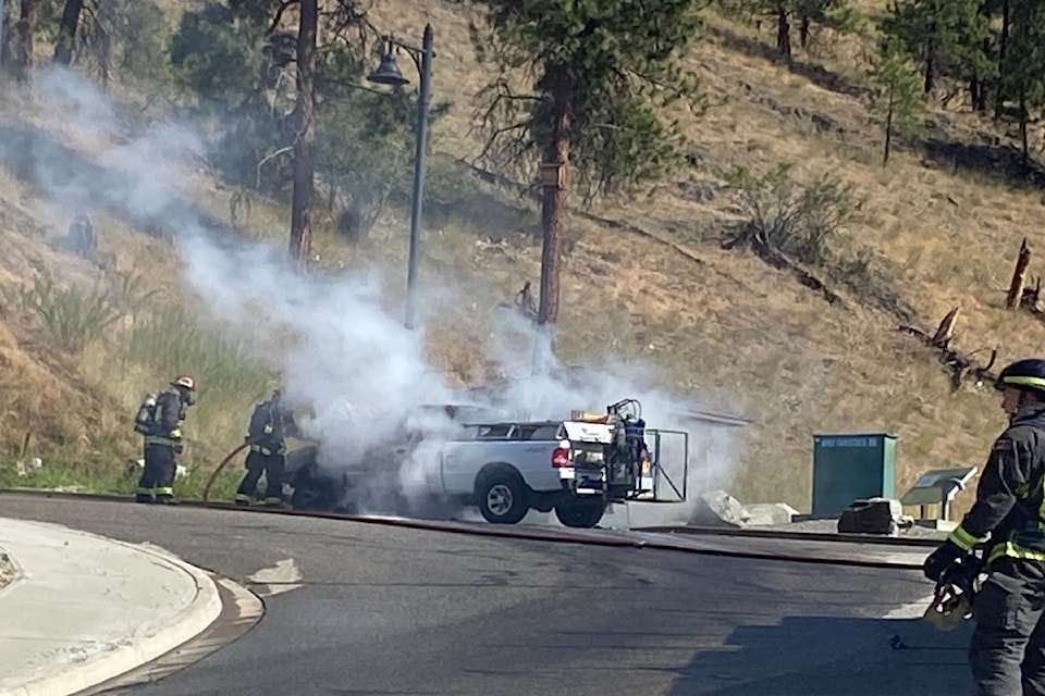 Truck fire doused in Adventure Bay area of Vernon.