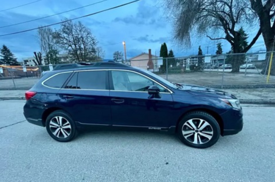 Vernon RCMP is searching for this blue 2018 Subaru Outback, believed to be connected to recent criminal activity in the area, according to a media release issued Tuesday, June 17, 2025. 